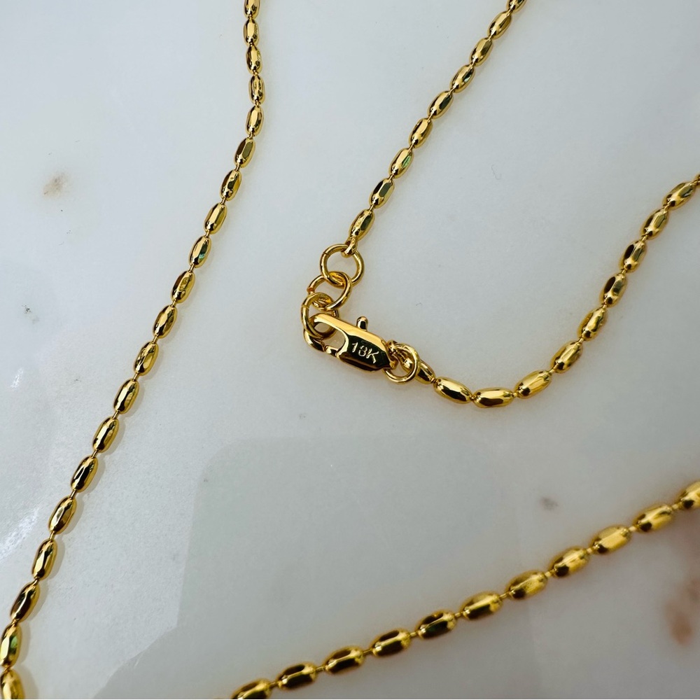 New 18K Gold Beads Chain Real Pearl Chocker Necklace - Picture 7 of 8